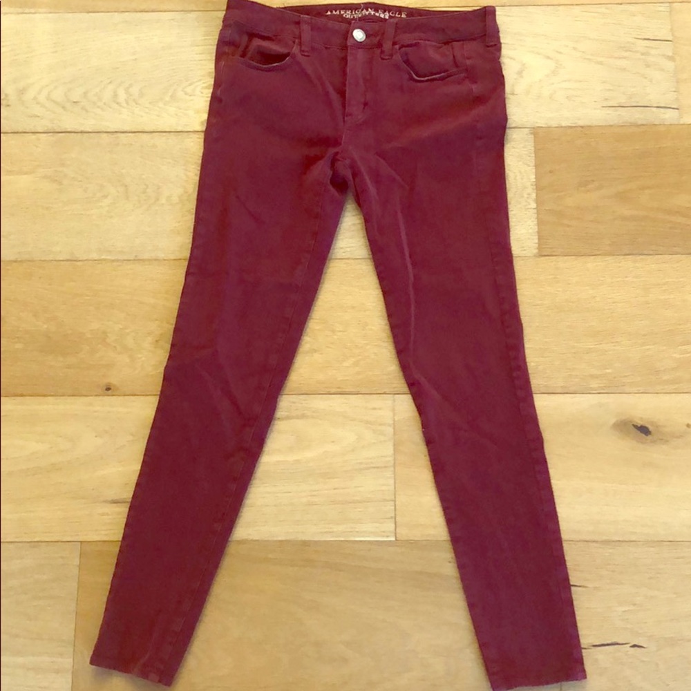 American Eagle Maroon Jegging